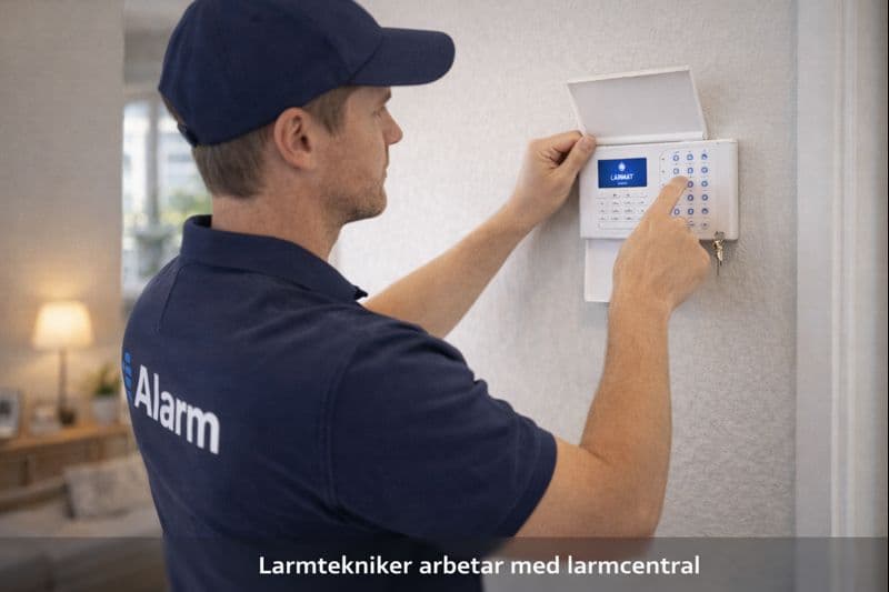 Larmtekniker installerar Securitas Home säkerhetssystem